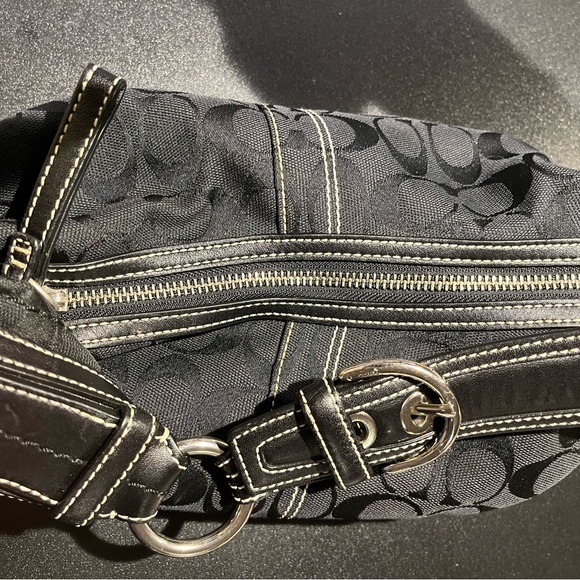 Coach Y2K Hobo Croissant Bag Black Nice Shoulder Purse SoHo Monogram C Logo - Picture 7 of 10